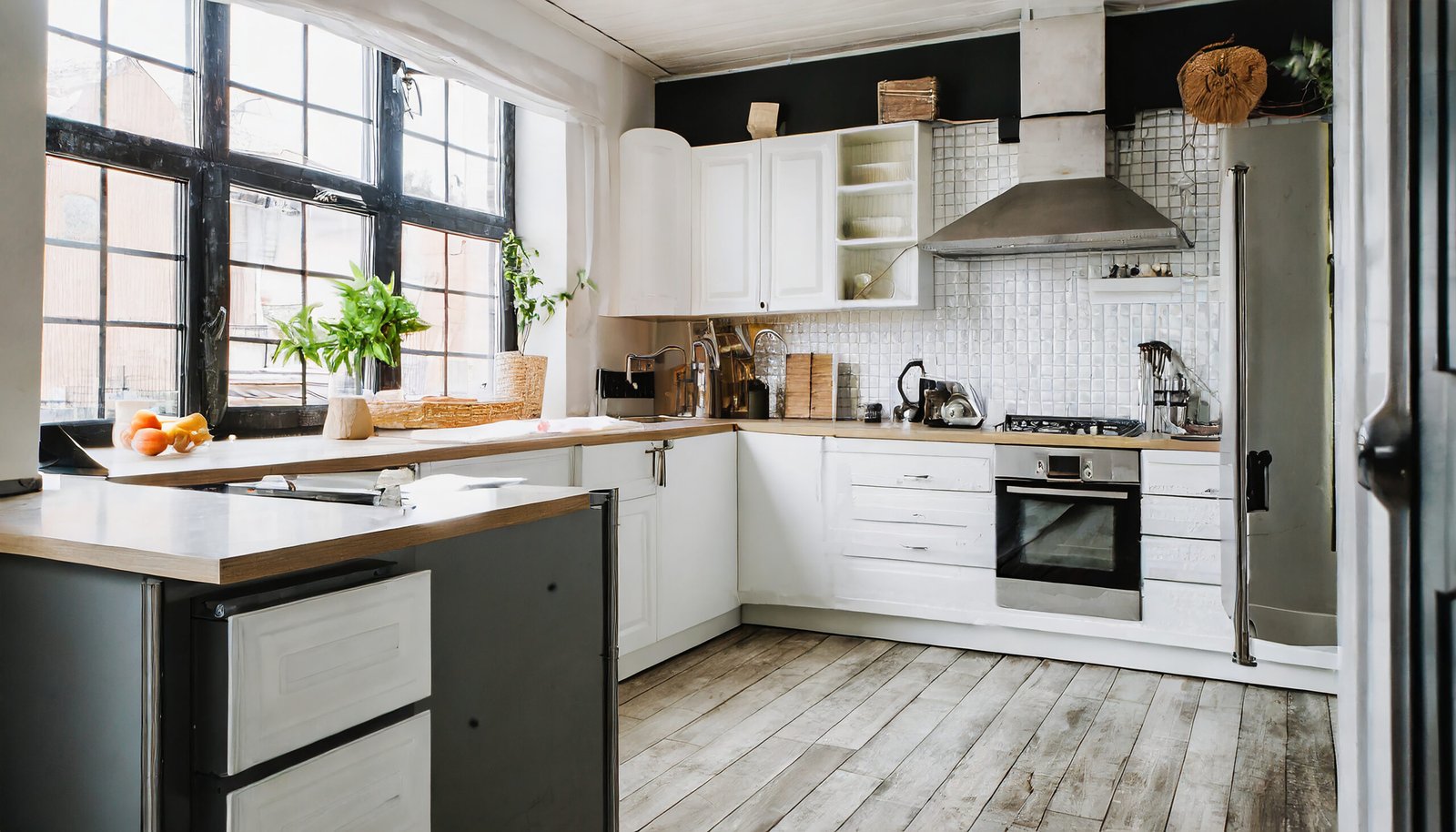 L-shaped kitchen